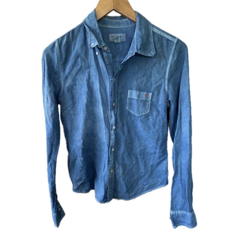 Abercrombie 100% Cotton Mineral Wash Tie Dye Button Down Long Sleeve Shirt M
